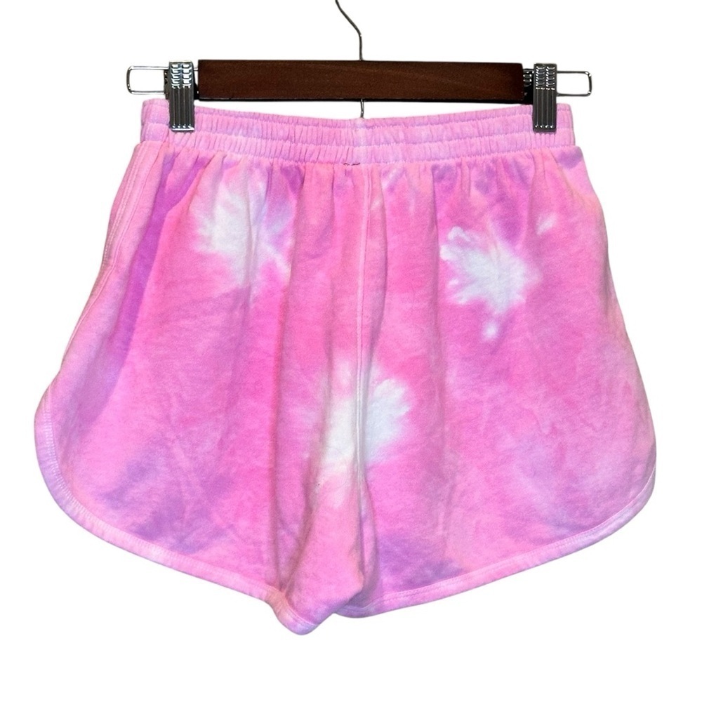 The Blank Lab ECO-CHIC WOMEN'S ORGANIC COTTON SHORTS Pink White Tie Dye Small - Picture 3 of 7